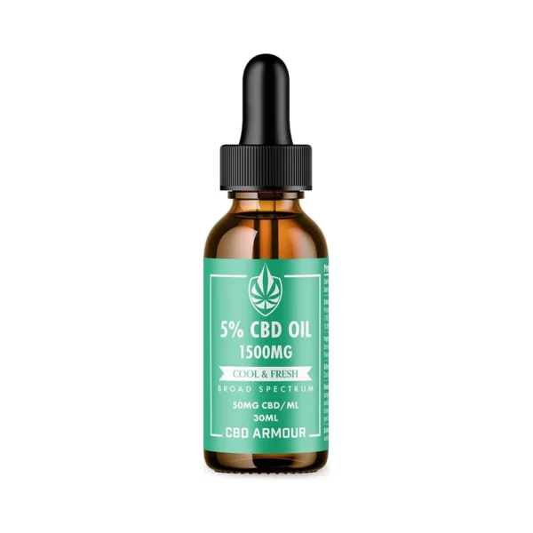 Cool & Fresh 5% mint CBD oil 30ml bottle labelled 1500mg