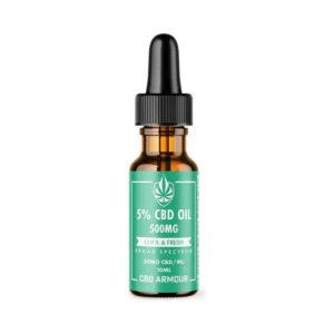 Cool & Fresh 5% mint CBD oil 10ml bottle labelled 500mg