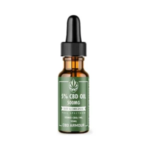 Raw & Original 5% CBD oil 10ml bottle labelled 500mg