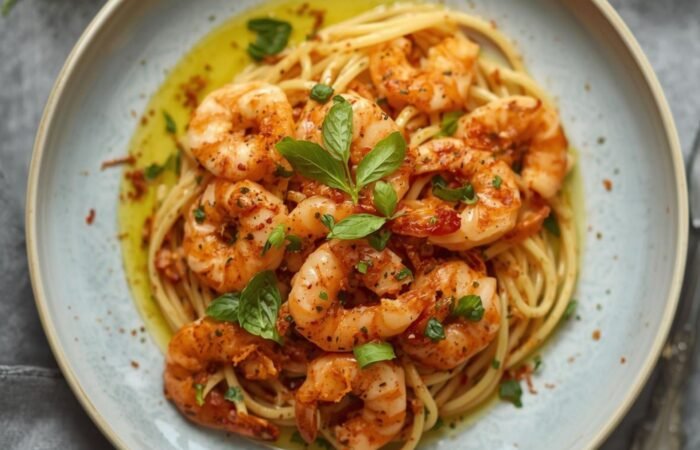 CBD Spicy Shrimp Pasta