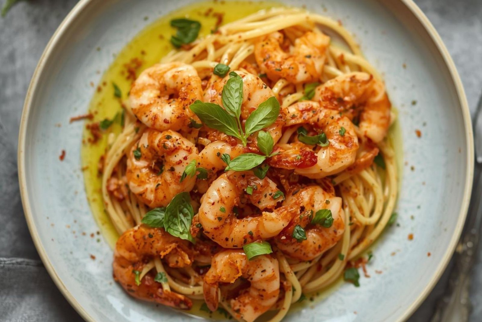 CBD Spicy Shrimp Pasta
