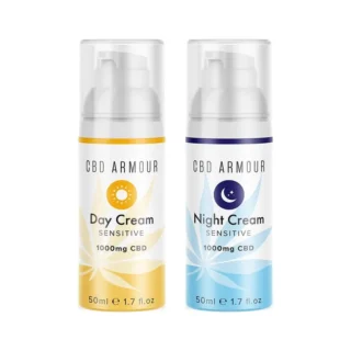 CBD Armour day cream and night cream pump bottles