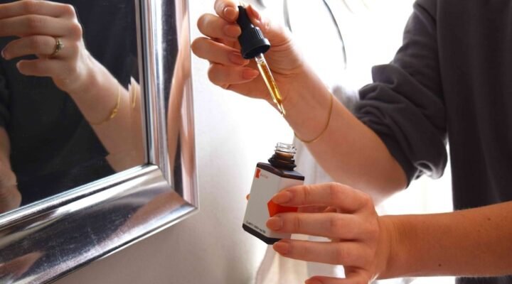 cbd morning routine - A peaceful morning scene showing CBD oil alongside breakfast and coffee, representing the integratio...