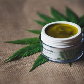 cbd skincare inci list - A close-up of a CBD skincare product label showing the full INCI ingredient list