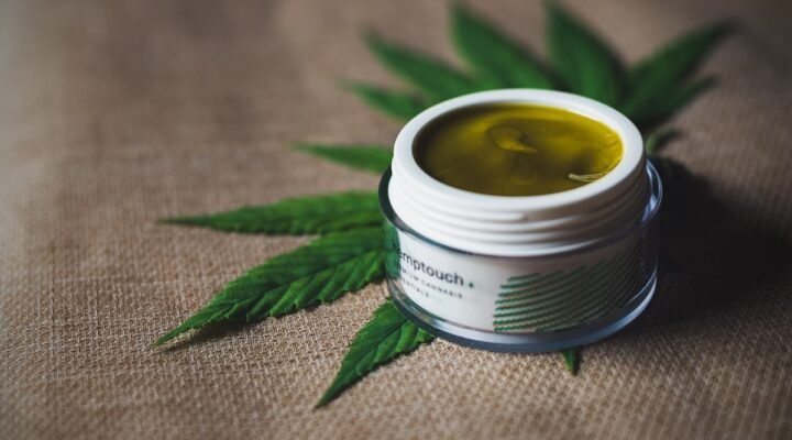 cbd skincare inci list - A close-up of a CBD skincare product label showing the full INCI ingredient list